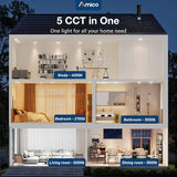 20 Pack 6 Inch Ultra Thin LED Recessed Lights 5CCT Dimmable 1050LM Downlights