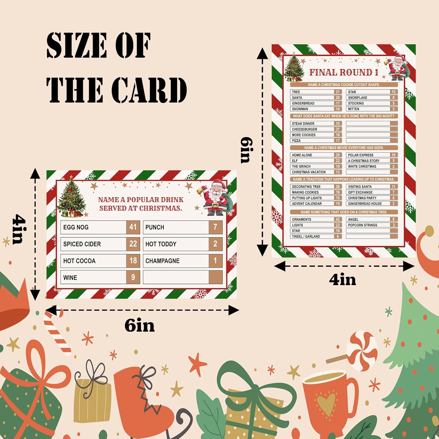 Christmas Friendly Feud Game, Christmas Feud Quiz, Fun Winter Holiday Party Games For Adults, Trivia Quiz For Office, Group, Family Game Night, Holiday Party Games -A08