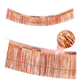 2 Pack Shiny Rose Gold Foil Fringe Garland-4 Layers Thick | Metallic Tinsel Streamers Backdrop Wall Hanging Fringe Banner For Wedding Christmas Decoration Home Hanging Parade Floats