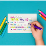 25-Pack Kids Fill-In-The-Blank Thank You Cards With White Envelopes - 4X6 Double-Sided Postcards | Fun And Colorful Design For Birthdays, Holidays, And More (Colorful)