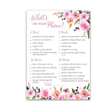 Pink Floral Baby Shower Games — What'S On Your Phone Baby Shower Game — Pack Of 25, Pink Flowers Garden Shower Activity, Couples Co-Ed Shower Baby Sprinkle Sip And See Birthday G140-Phn