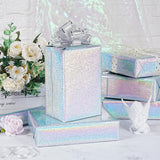 Silver Wrapping Paper Roll, Metallic Holographic Iridescent Star Gift Wrapping Paper, Shiny Silver Star Gift Wrap Paper For Birthday Christmas Wedding Baby Shower Father'S Day, 17Inch×33Feet