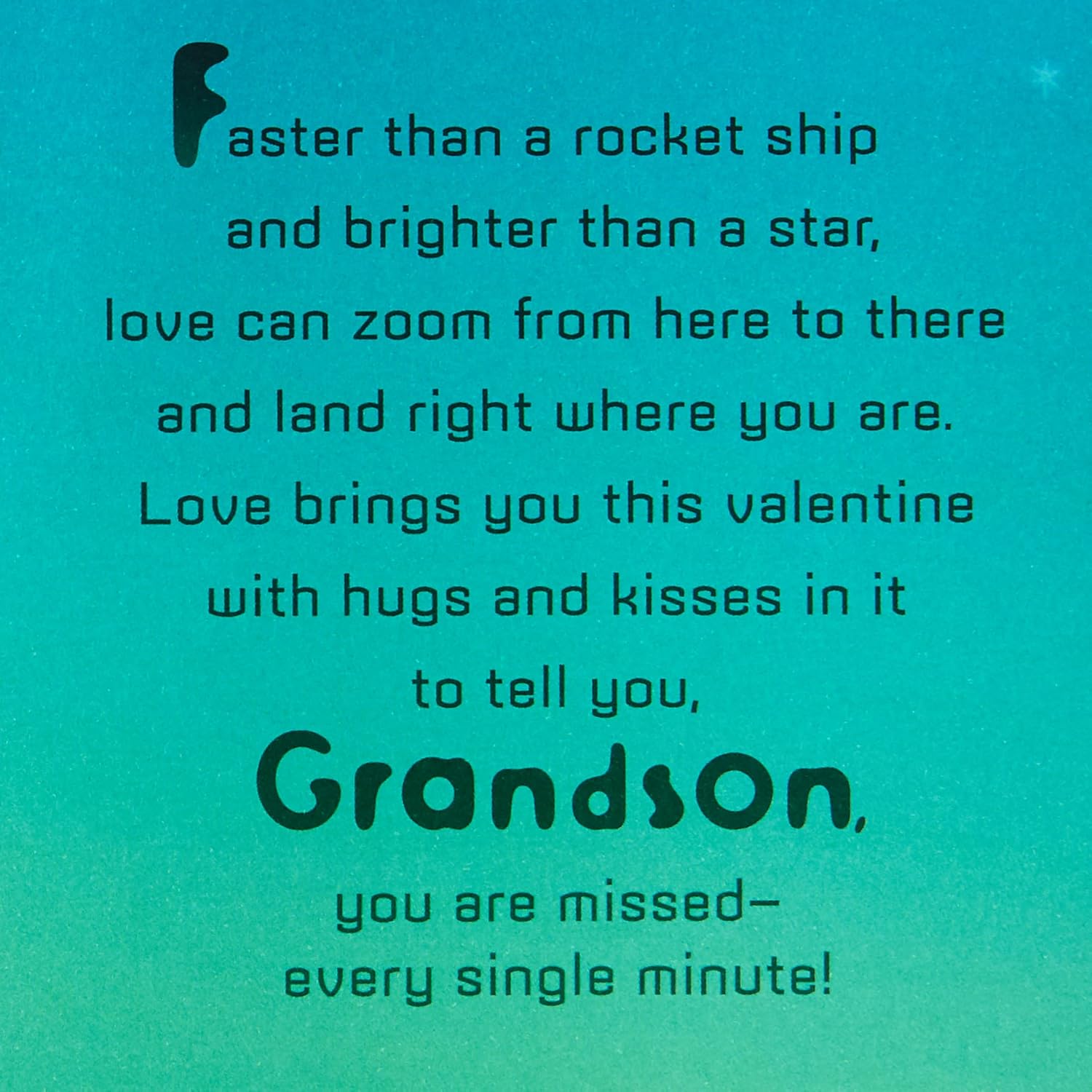 Hallmark Valentines Day Card with Stickers for Grandson (Long Distance, Rocket Ship)