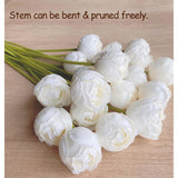 16Pcs Ranunculus Artificial Flowers, Fake Small White Flowers?Wedding Bouquets Filler Miniature Flowers?Faux White Ranunculus Apartment Decor