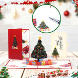 3D Christmas Cards With Envelopes Pop Up Christmas Gift Card Tree Design For Holiday Party New Years