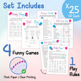 Baby Gender Reveal Games For Guests - 4 Funny Baby Shower Games For Gender Reveal Party Decorations, Boy Or Girl Gender Reveal Ideas Prediction Cards, Old Wives Tales Baby Bingo Game