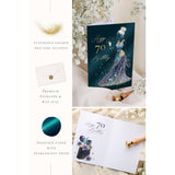 70Th Birthday Card For Women Stardust Lady - Premium 70Th Birthday Cards For Women With Premium Paper Envelope And Real Wax Seal - 6.7 X 4.5 Inch