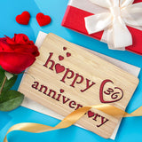 Wooden 36Th Anniversary Card,Handmade Wedding Anniversary Greeting Cards,36Th Anniversary Card For Her,Him,Husband,Wife