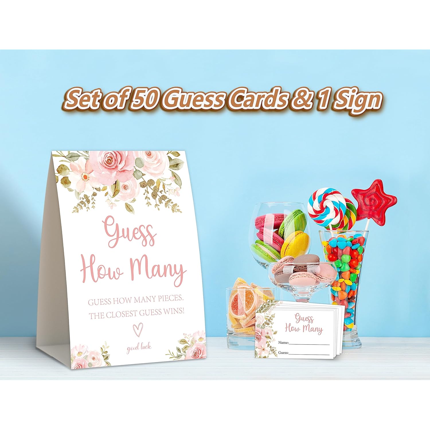 Boho Shower Game,How Many,Baby Shower Games,Wedding Shower Games,Baby Shower Decorations Gender Neutral,Bridal Shower Decoration,Birthday Party Game,50 Cards & 1 Sign -12
