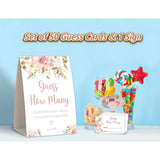 Boho Shower Game,How Many,Baby Shower Games,Wedding Shower Games,Baby Shower Decorations Gender Neutral,Bridal Shower Decoration,Birthday Party Game,50 Cards & 1 Sign -12