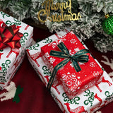 Christmas Reversible Wrapping Paper - Mini Roll - 17 Inch X 32.8 Feet- Red Green Reindeer Design (47.3 Sq.Ft.Ttl)