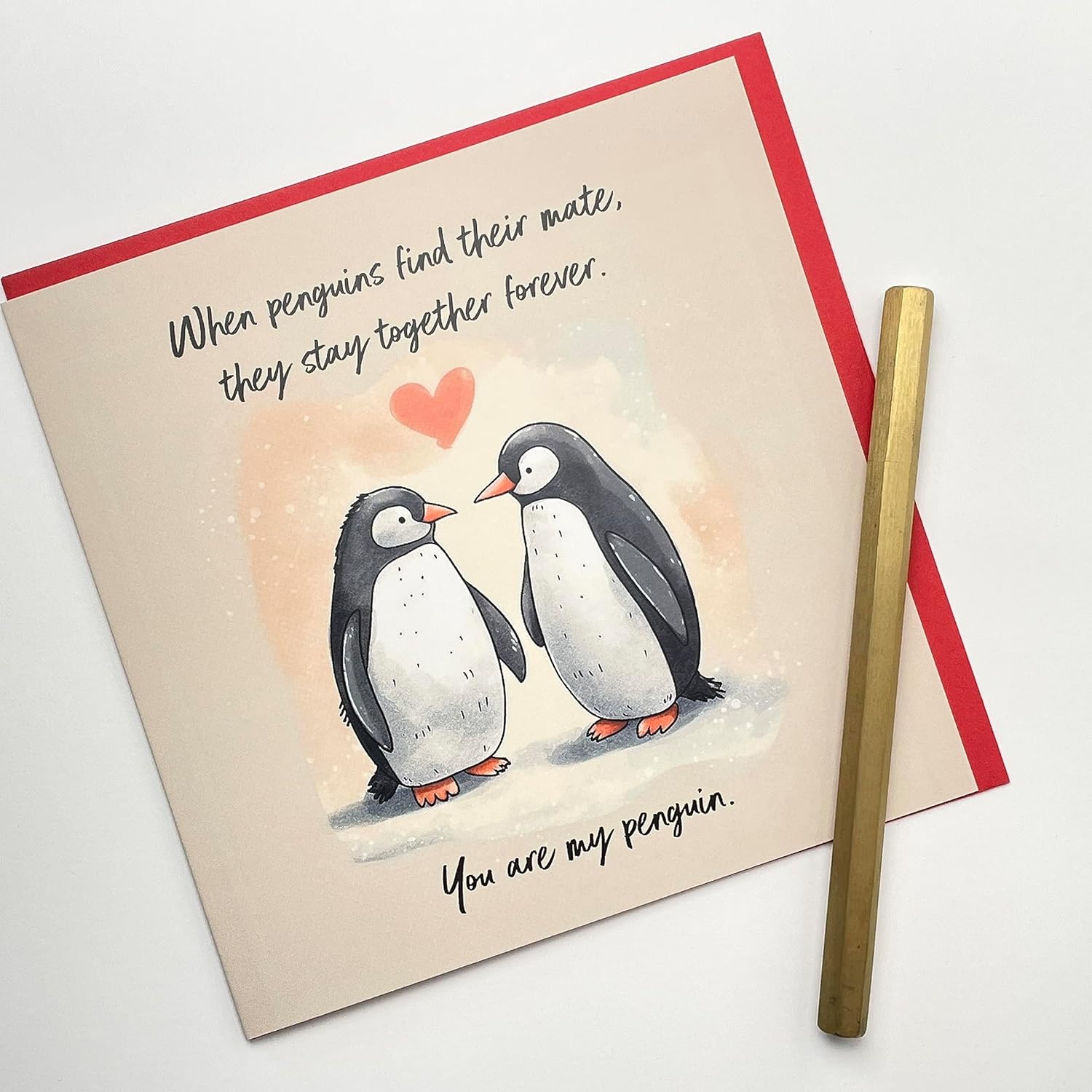 Old English Co. Cute Penguin Anniversary Card For Couple - Wife Birthday Cards From Husband - 'You Are My Penguin' Card For Boyfriend Girlfriend - Valentine'S Day Card Him Her | Blank Inside Envelope