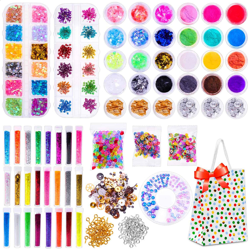 178 Pack Resin Jewelry Making Supplies Kit For Resin, Slime, Nail Art, Resin A