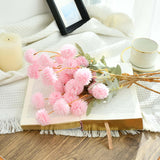 6 Stems Silk Pink Kiku Ball Flowers – Artificial Chrysanthemum Stems For Home, Valentine'S Day And New Year Décor, Realistic Faux Floral Arrangement, Minimalist Elegant Style