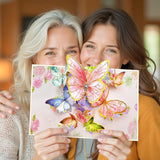 Birthday Cards For Women, Gold-Edged Butterfly Pop Up Card, Butterfly Gifts For Mom, Grandma, Sister, 3D Greeting Cards For Birthday, Thank You, Blank Notecard & Envelope
