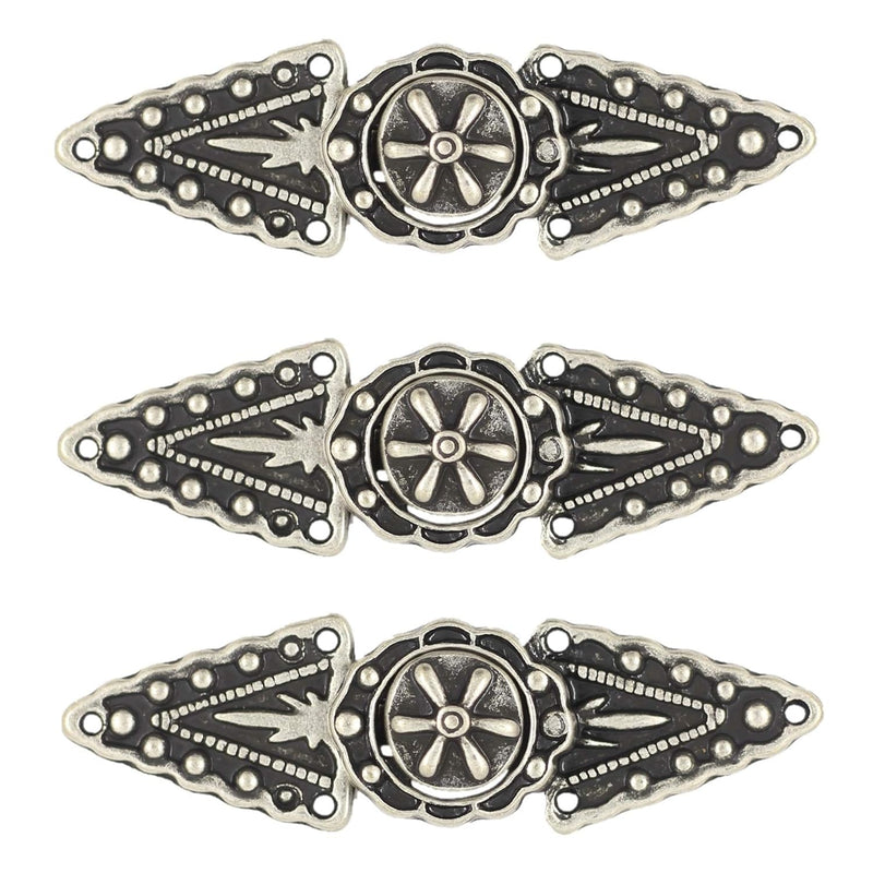 6 Pairs Triangles And Flower Cape Or Cloak Clasp Fasteners. 52Mm X 15Mm Fasten