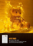 10FT 120 LED Battery Operated Fairy Lights Firecracker String Lights Waterproof Silver Wire for Wedding Garden Christmas Decor