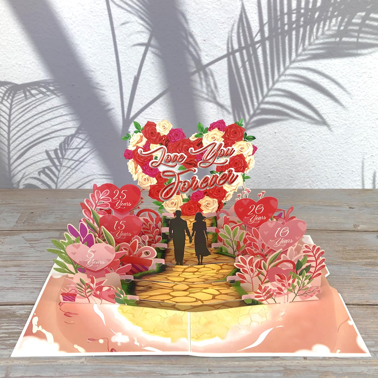 Anniversary Card – Journey Of Love 3D Pop-Up Card, Romantic Couple With Heart | Wedding, Valentines Day Card For Wife, Husband, Her, Him | Mother’S Day Card For Wife, 6"X8"