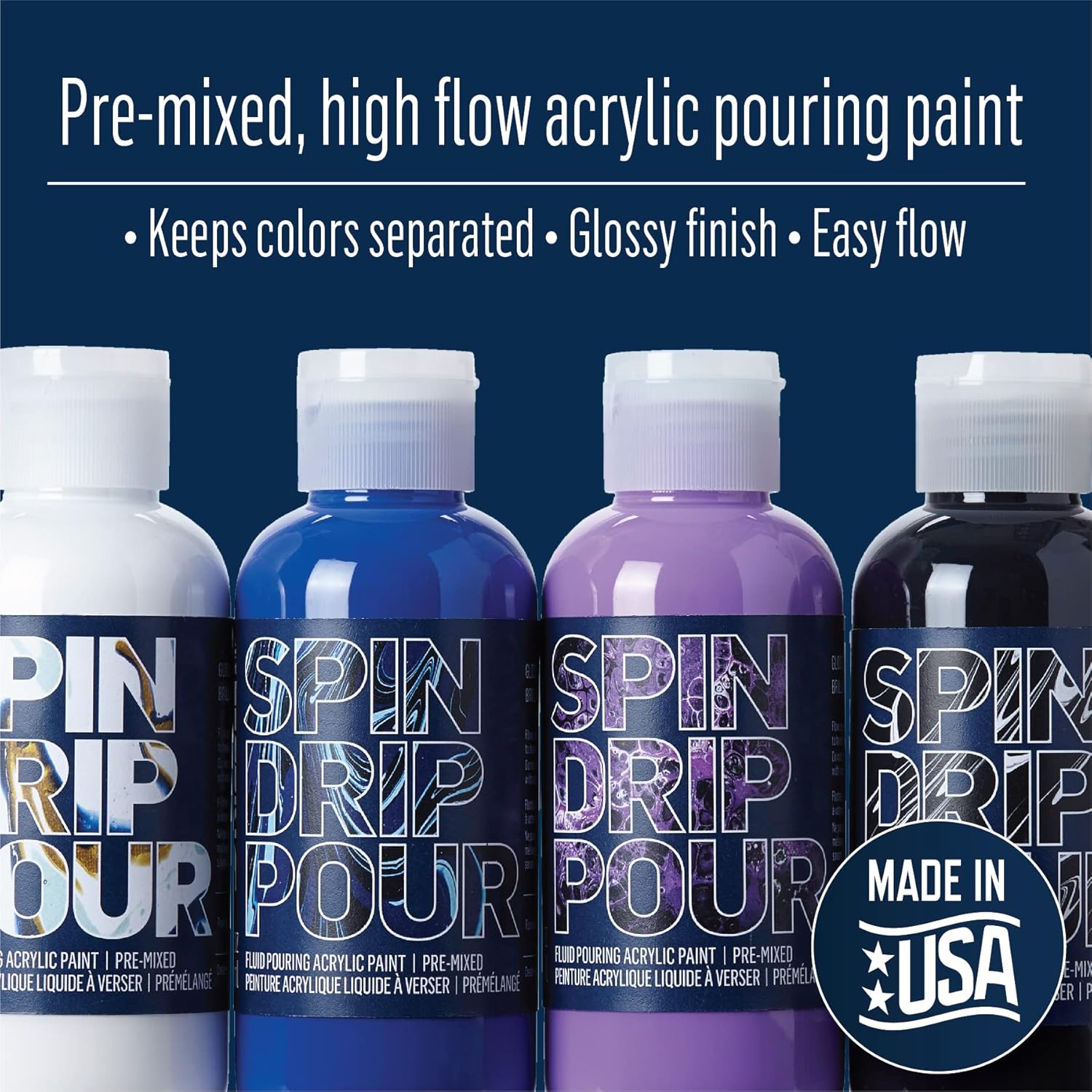 FolkArt Drizzle Pre-Mixed Acrylic Pouring Paint Set, in a Galaxy Set of 4 Premium High Gloss Finish Fluid Pouring Paints Perfect for Indoor & Outdoor Arts and Crafts Projects, 50415