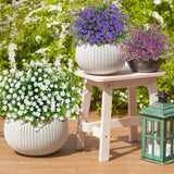 Outdoor Artificial Plants, 12 Pcs Artificial Flowers, Uv Resistant Fake Flowers,Faux Flowers For Outdoor Garden Porch Yard Decor,Bluish Violet