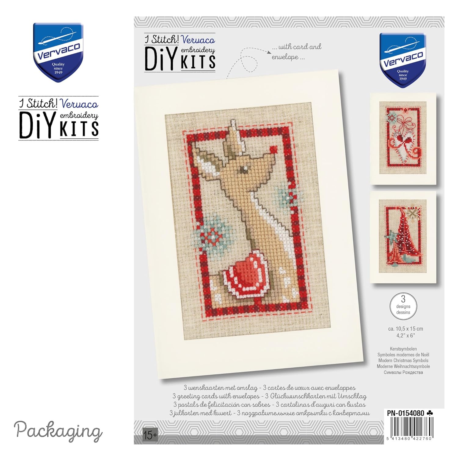 Counted Cross Stitch Greeting Card Kit Christmas (Set Of 3) Pn-0154080