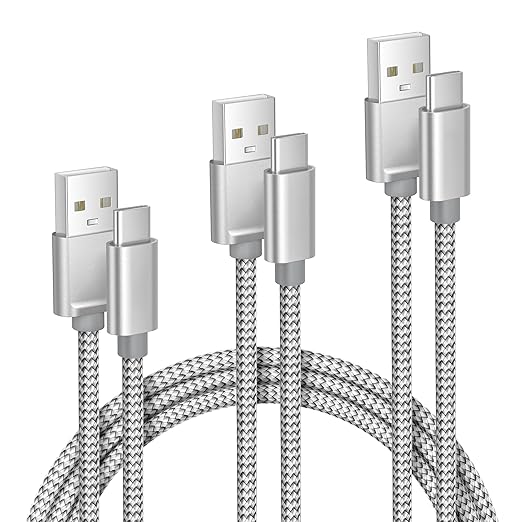 3 Pack USB A to USB C Cable 1.5FT 3.3FT 6.6FT Fast Charging CarPlay Cord for iPhone 17 Samsung Galaxy iPad