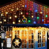Christmas Snowflake Icicle Lights - Connectable 40Ft 360 Leds Multicolor/Warm White 20 Color Changing Waterproof Outdoor