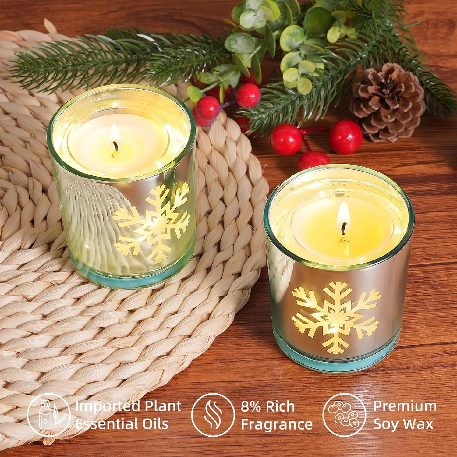 Gift-Size 5Oz Cedarwood Scented Candle With Lamp For Valentine’S Day, Non Toxic Soy Candle, Decorative Led Candle Creating A Romantic Atmosphere, Birthday Gift For Women, Girlfriend, Wife