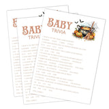 Halloween Baby Shower Games, Trivia Game Cards, 5X7 In, Halloween Baby Shower Party Favor Decorations Supplies - A05