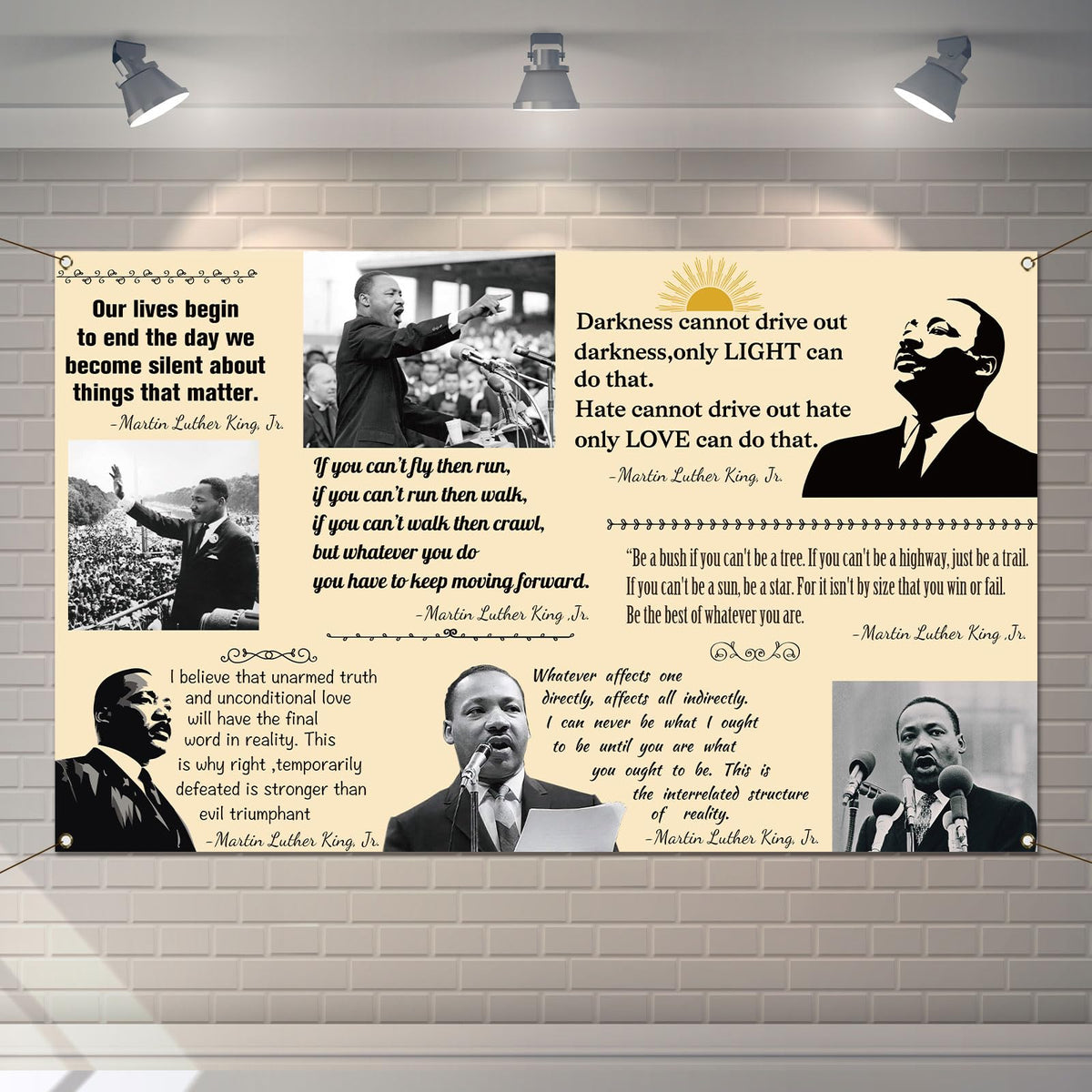 Martin Luther King Jr. Day Photo Booth Backdrop for Bulletin Board Decorations History Famous Quote MLK Day Decor Inspiration School Classroom Wall Decor (5.9×3.6ft)