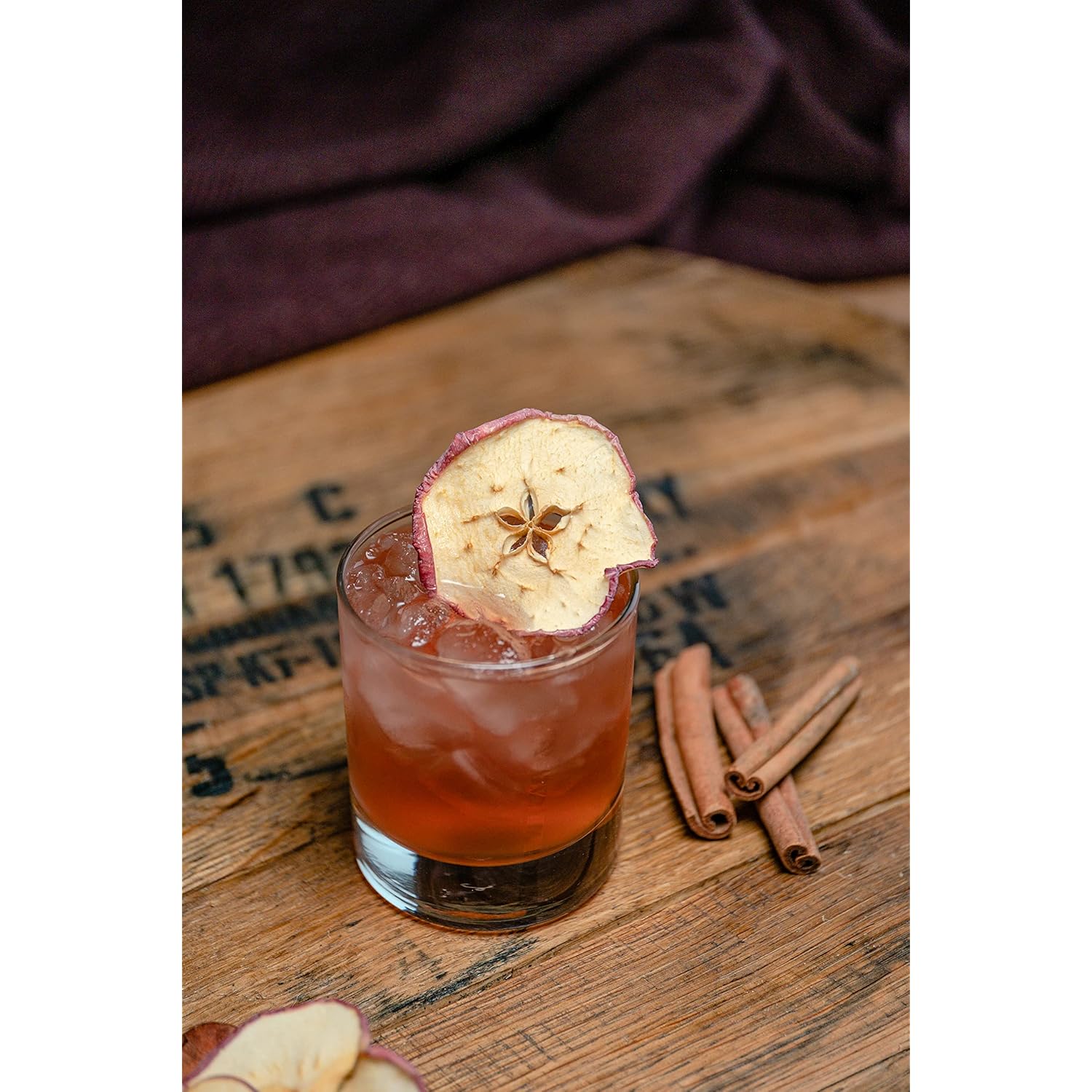 Wixology Cocktail Inspired Barrel Aged Cider Soy Candle - Apple Spices And Oak Scented Candle In Reusable Rocks Glass - Made In Kentucky
