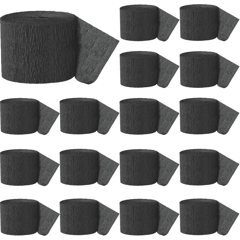 16 Rolls Crepe Paper Streamers Black Streamers Party Supplies For Birt