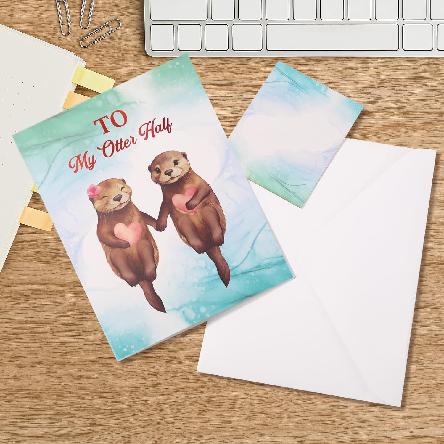Anniversary Card, Otter 3D Pop Up Anniversary Cards For Wife, Husband, Couple, Valentines Day Card With Message Note & Envelope, Funny Valentines Cards For Him, Her, Girlfriend, Boyfriend