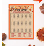 15 Fun Fall Word Search Game Cards- Fast & Easy For Family Thanksgiving, Friendsgiving, Church Party, Adults Or Kids, Supplies, Activity, Autumn Decorations