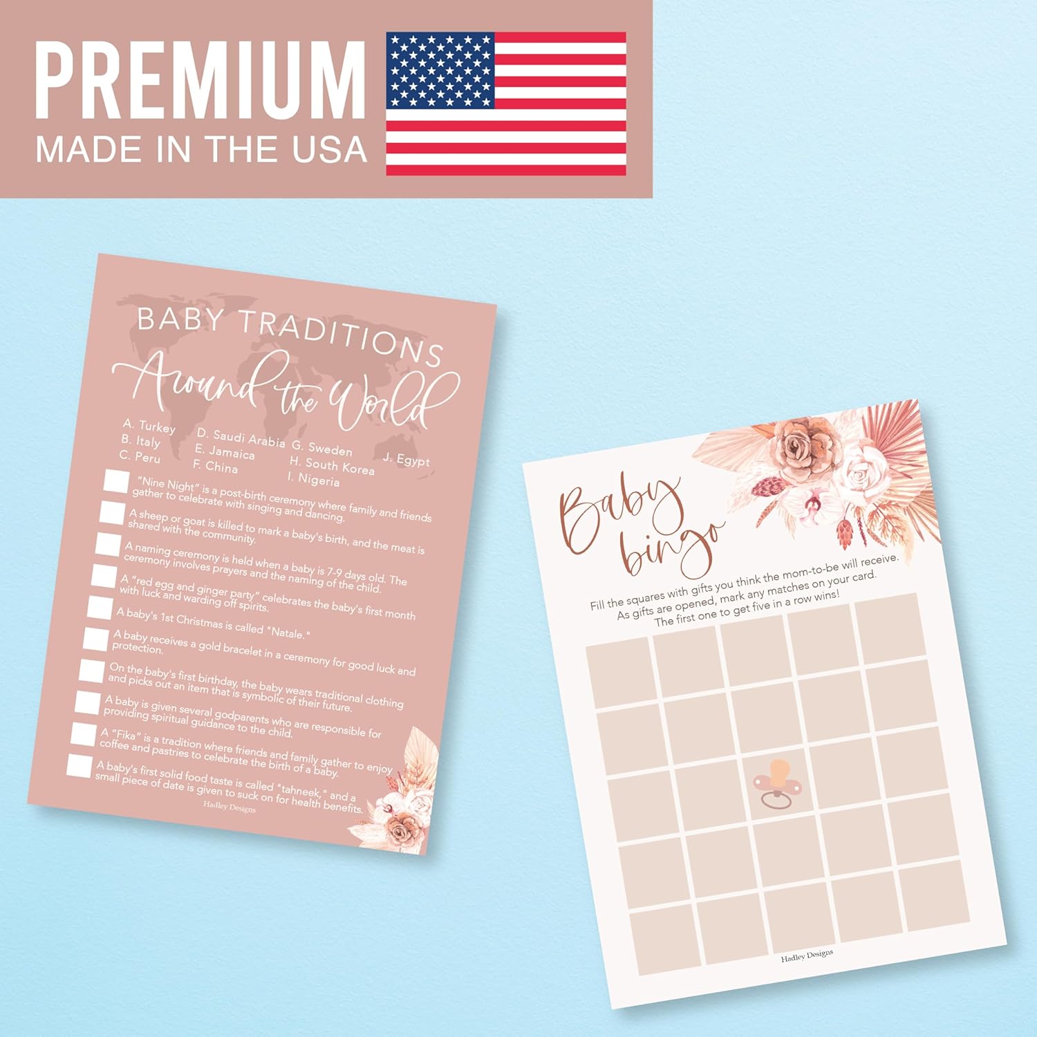 20 Boho Baby Shower Games For Girl-Hilarious Funny Bingo Game Girl, Tradition Cards