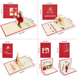 9 Pack 3D Christmas Cards Pop Up Holiday Postcards Greeting Handmade Holiday Xmas Cards & Envelopes For New Year