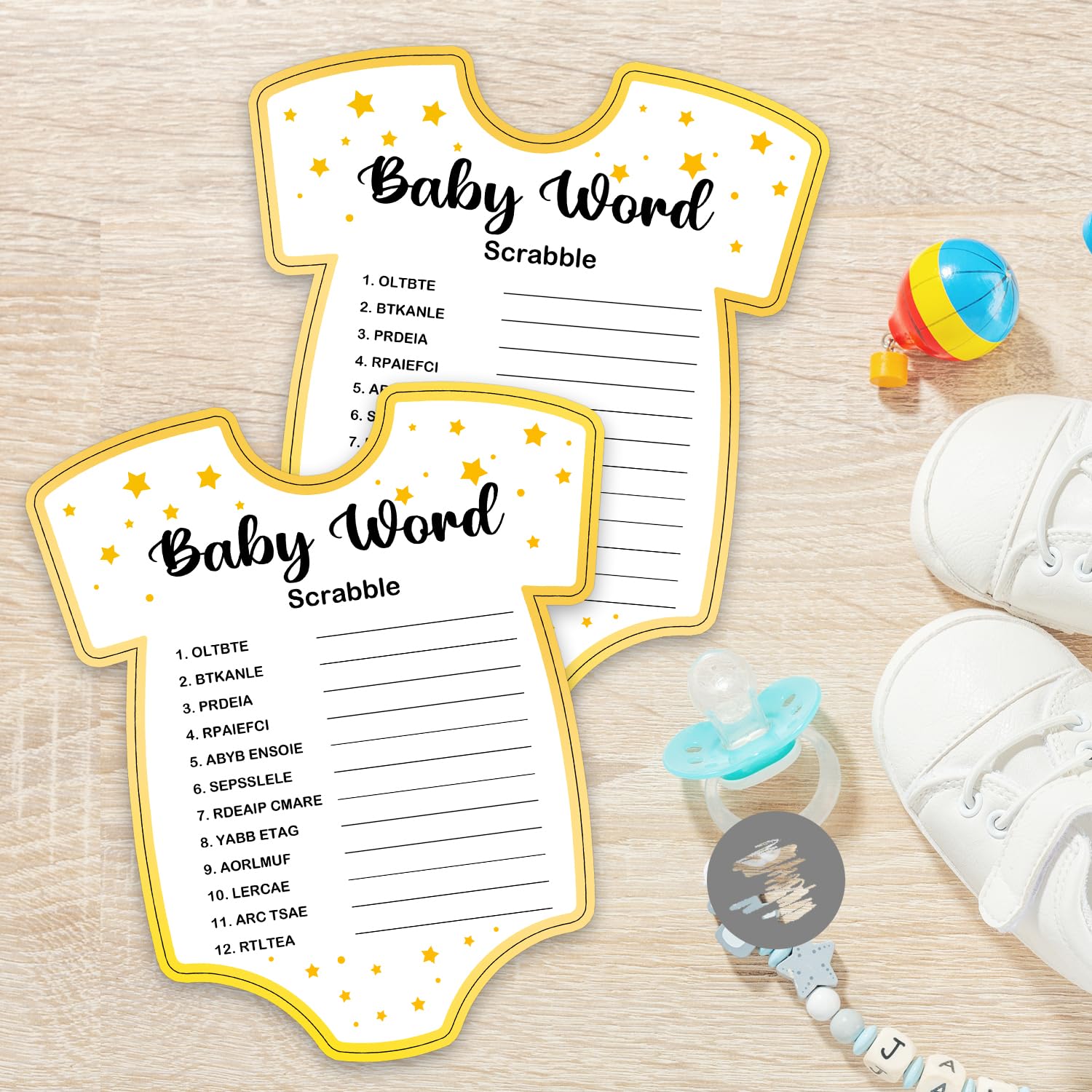 Baby Shower Games, Baby Word Scrabble Game Cards, Fun Baby Shower Party Games Supplies & Activities, Gender Reveal Games For Guests, Baby Shower Ideas, Set Of 30 Cards