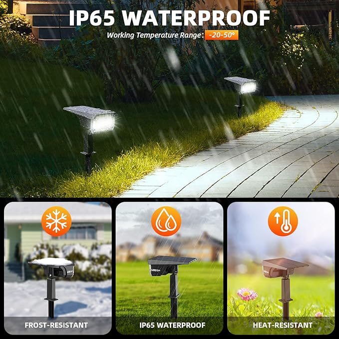 4 Pack 40 LED Solar Spot Lights IP65 Waterproof USB & Solar Powered Landscape Lights