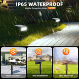 4 Pack 40 LED Solar Spot Lights IP65 Waterproof USB & Solar Powered Landscape Lights