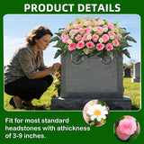 Artificial Cemetery Flower Saddle – Artificial Rose Memorial Flowers, Flower Saddles For Graves– For Headstone Decorations On Memorial Day, Christmas, Valentine’S Day ? (Pink)