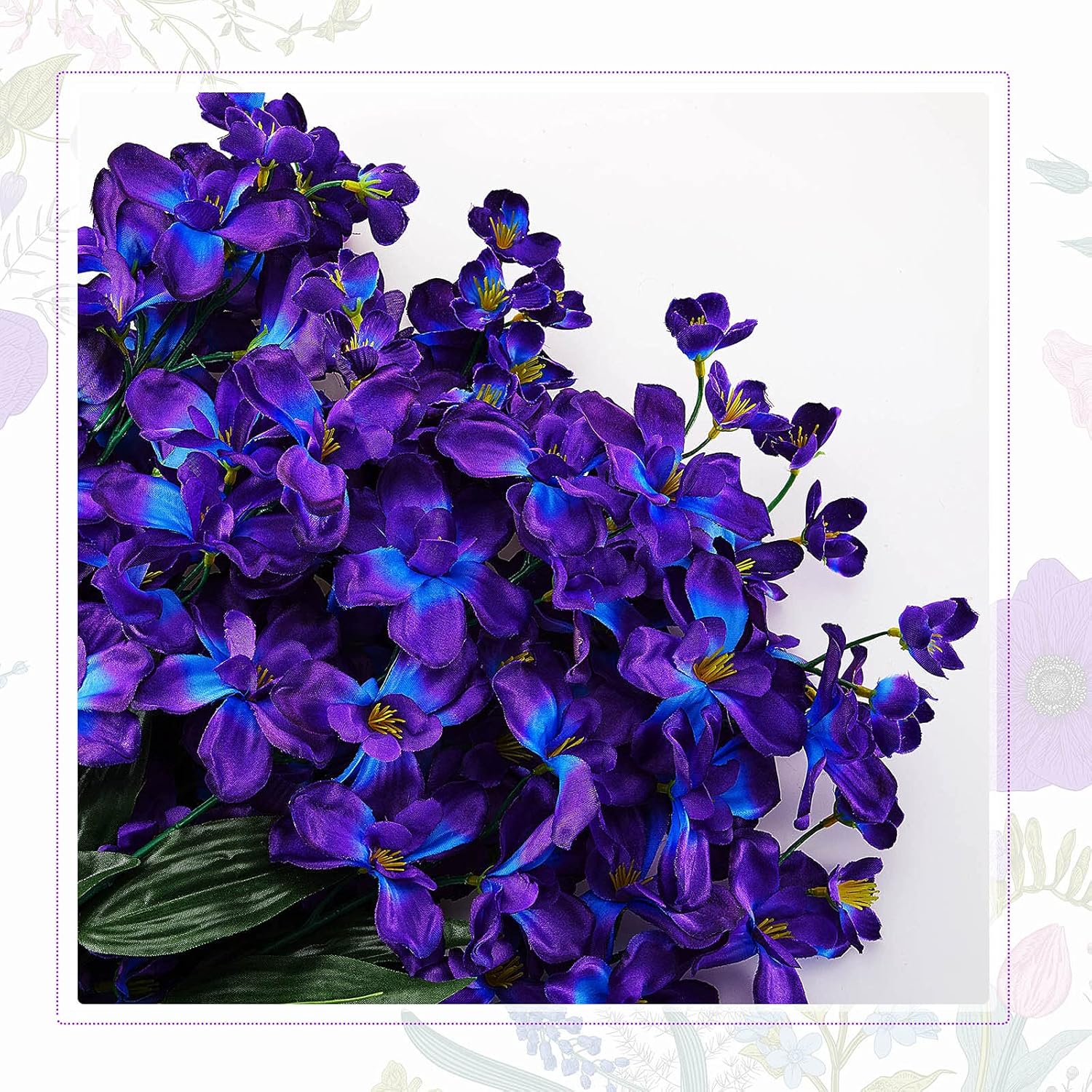 8 Pieces 27 Inches Artificial Purple Blue Orchid Faux Flowers Purple Orchids Silk Flowers For Wedding Dinning Home Restaurant Decoration Bridal Bouquet Corsage Boutonniere Wreath Decor