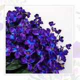 8 Pieces 27 Inches Artificial Purple Blue Orchid Faux Flowers Purple Orchids Silk Flowers For Wedding Dinning Home Restaurant Decoration Bridal Bouquet Corsage Boutonniere Wreath Decor