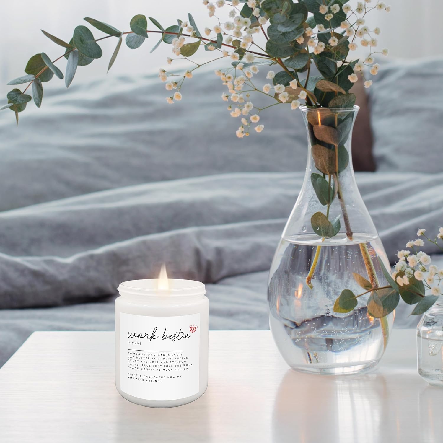 Work Bestie Lavender Candle - Farewell Going Away Leaving Job Goodbye Gifts - Scented Candles 8Oz, Jar