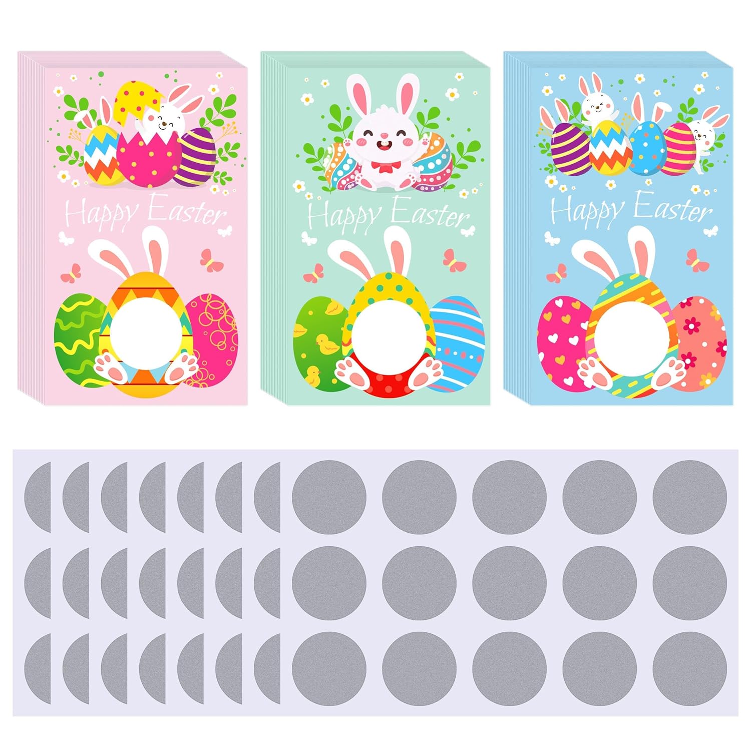 120 Pcs Easter Scratch Off Games Cards 3 Styles Diy Blank Gift Certificates For Business Hair Beauty Makeup Salon Spa Restaurant Diy Coupon Theme Party
