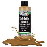 Pouring Masters 24 Karat Gold Ready To Pour Acrylic Pouring Paint - Premium 8-Ounce Pre-Mixed Fluid Acrylic Paint - Fluid Art Supplies For Canvas, Wood, Paper, Tile & Rocks