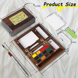 Travel Mini Watercolor Paint Set For Adult Artists, Pocket Portable Wooden Watercolors Painting Kit Contains Drawing Pen Paper Sponge Wash Bucket