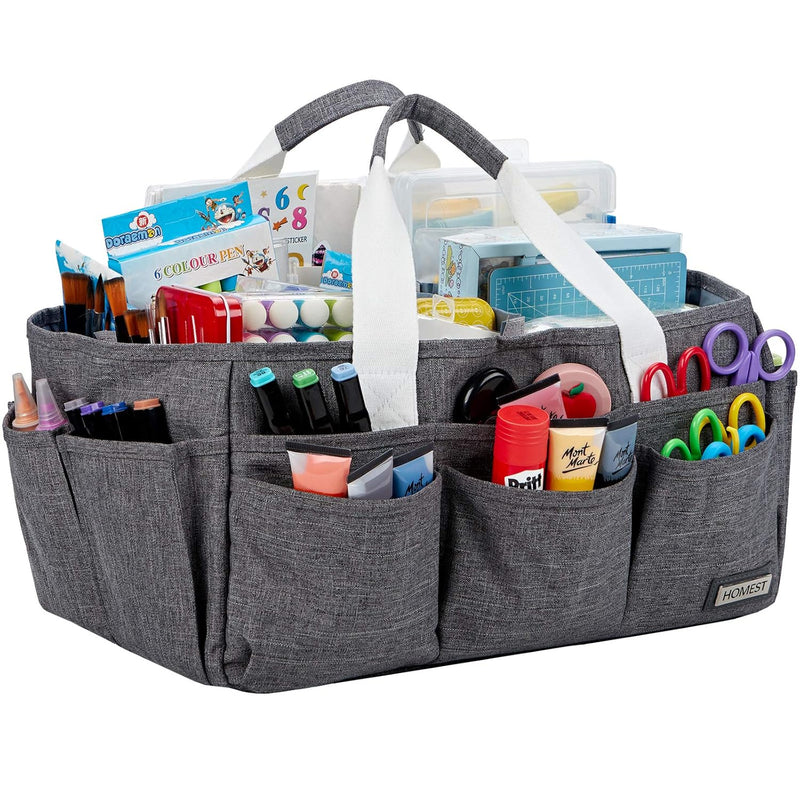 Craft Organizer Tote Bag With Multiple Pockets, Storage Art Caddy For