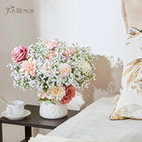 Babys Breath Artificial Flowers - 20Pcs Real Touch White Gypsophila Bouquets For Floral Decoration, Wedding, Home, Party, And Garden