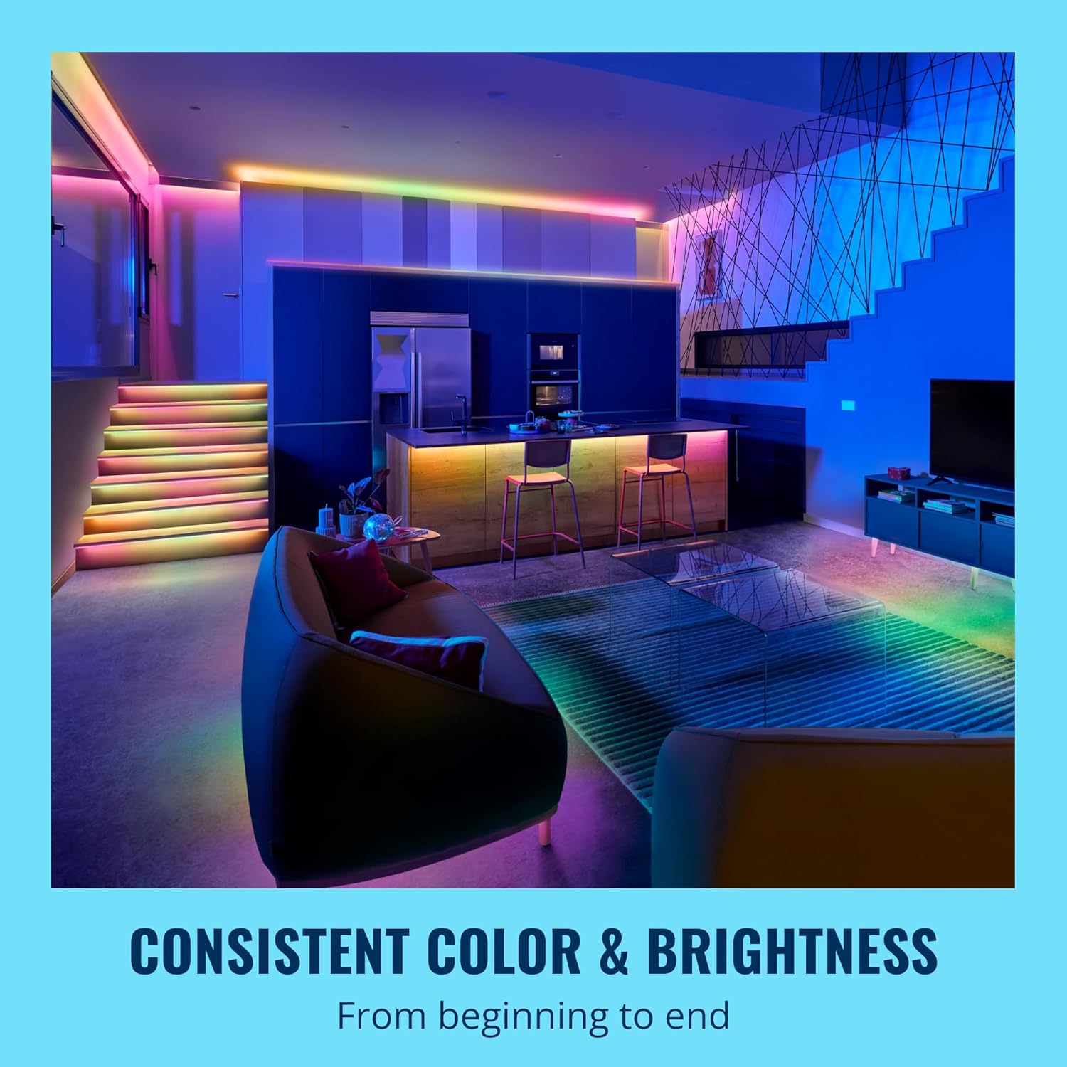 - Bundle - Rgbic Led Strip 5M Plus 2 60W A19 Color Bulbs - Control With Voice Or App + Activate With Motion - Matter Compatible