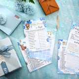 125 Pcs Bear Baby Shower Games For Girl Or Boy Set 5 Games Bear Cards With 20 Pencils For 25 Guests Includes Predict Who Baby Price Is Right Description Word Scramble Game Supplies(Blue)